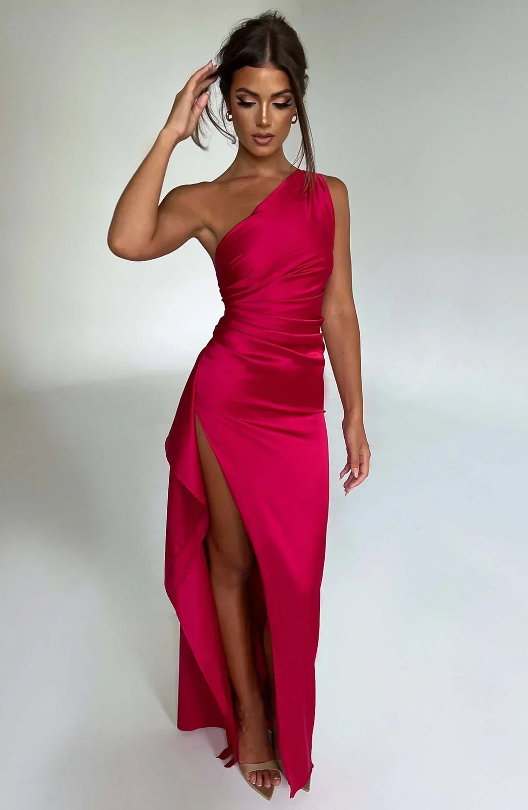 Solana Satin Elegance Maxi Dress