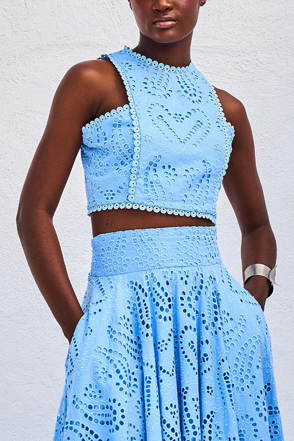 Eliana Two-Piece Set – Summer Look with Maxi Skirt & Embroidery