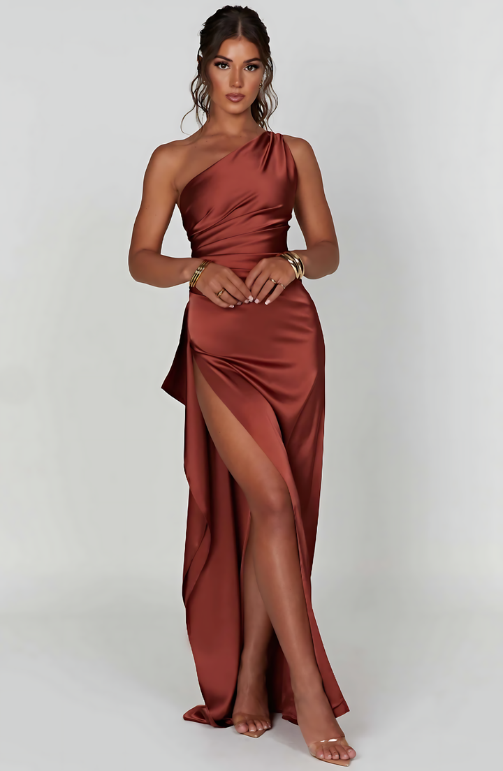 Solana Satin Elegance Maxi Dress