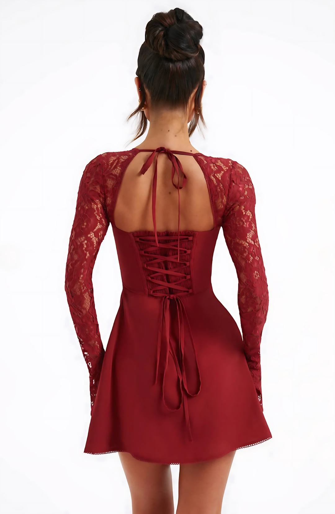 Estavelle | Lace Long-Sleeve Mini Dress