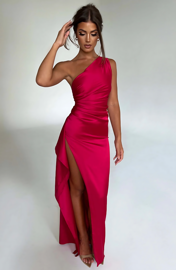 Solana Satin Elegance Maxi Dress